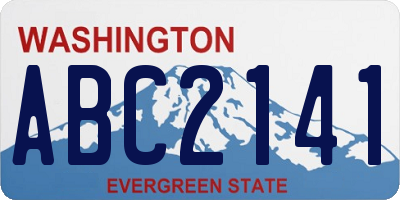 WA license plate ABC2141