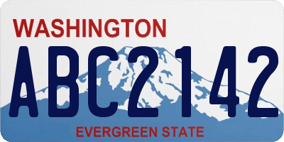 WA license plate ABC2142