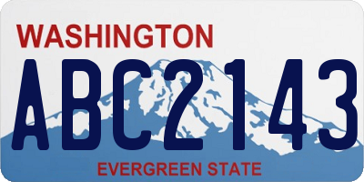 WA license plate ABC2143
