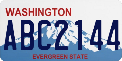 WA license plate ABC2144