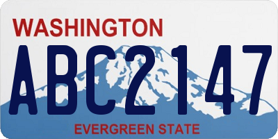 WA license plate ABC2147