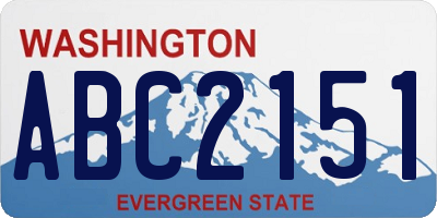 WA license plate ABC2151