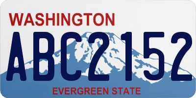 WA license plate ABC2152