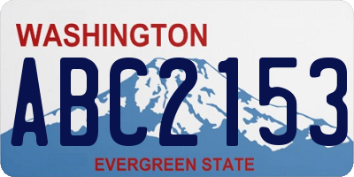WA license plate ABC2153