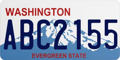 WA license plate ABC2155