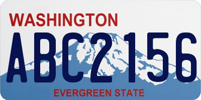 WA license plate ABC2156