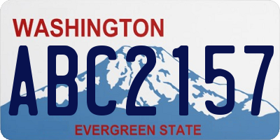 WA license plate ABC2157