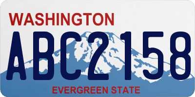 WA license plate ABC2158