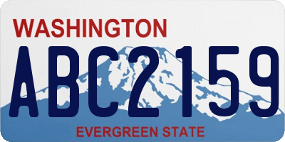WA license plate ABC2159