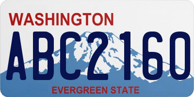 WA license plate ABC2160