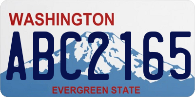 WA license plate ABC2165