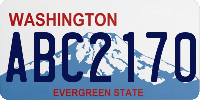 WA license plate ABC2170