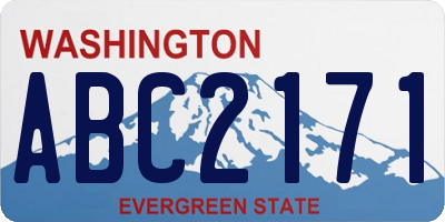 WA license plate ABC2171