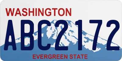 WA license plate ABC2172