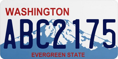 WA license plate ABC2175