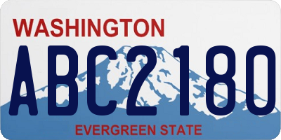 WA license plate ABC2180