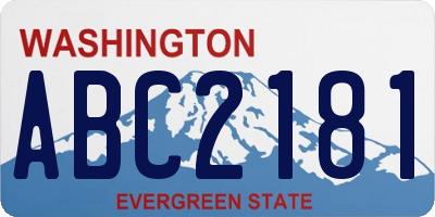 WA license plate ABC2181