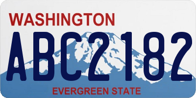 WA license plate ABC2182