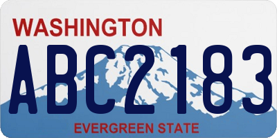 WA license plate ABC2183