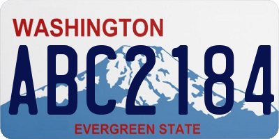 WA license plate ABC2184