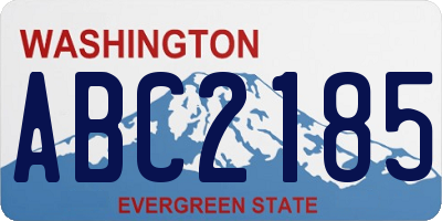 WA license plate ABC2185