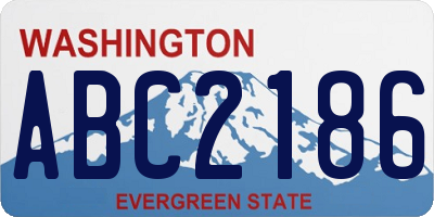 WA license plate ABC2186