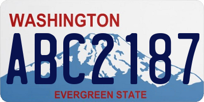 WA license plate ABC2187