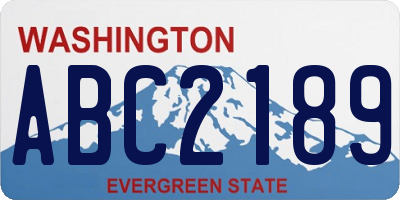 WA license plate ABC2189