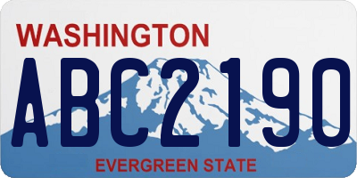 WA license plate ABC2190