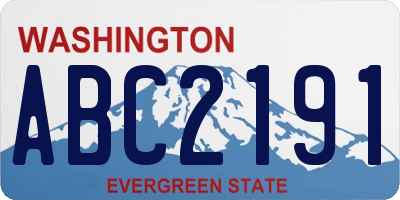 WA license plate ABC2191