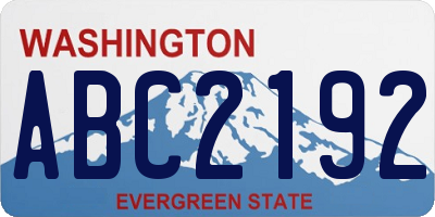 WA license plate ABC2192