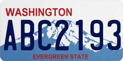 WA license plate ABC2193