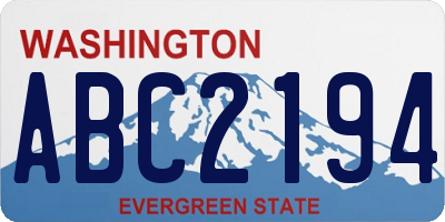 WA license plate ABC2194