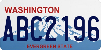 WA license plate ABC2196