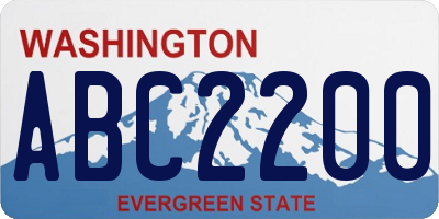 WA license plate ABC2200