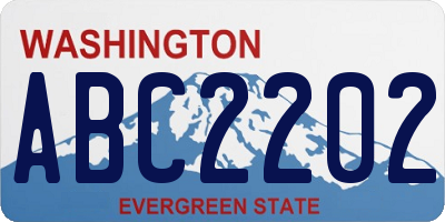WA license plate ABC2202