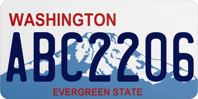WA license plate ABC2206
