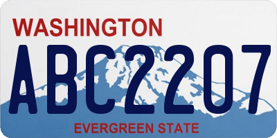 WA license plate ABC2207