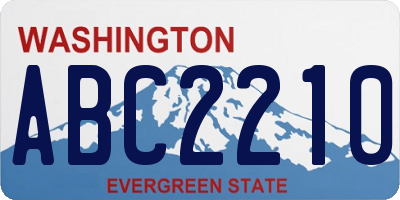 WA license plate ABC2210