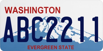 WA license plate ABC2211