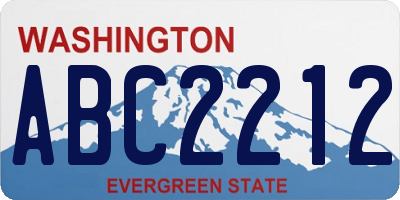 WA license plate ABC2212