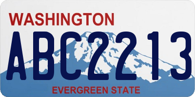 WA license plate ABC2213