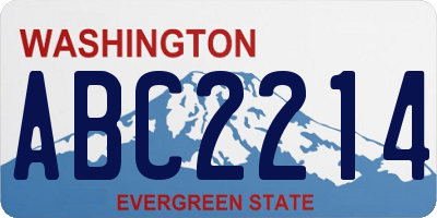 WA license plate ABC2214