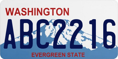 WA license plate ABC2216