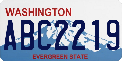 WA license plate ABC2219