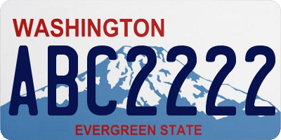 WA license plate ABC2222