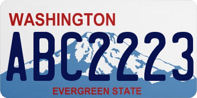 WA license plate ABC2223
