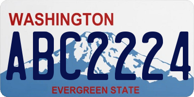 WA license plate ABC2224