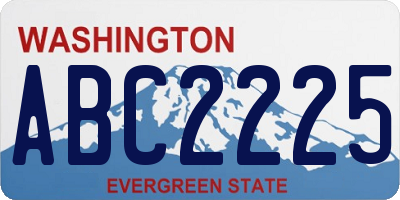 WA license plate ABC2225