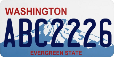 WA license plate ABC2226
